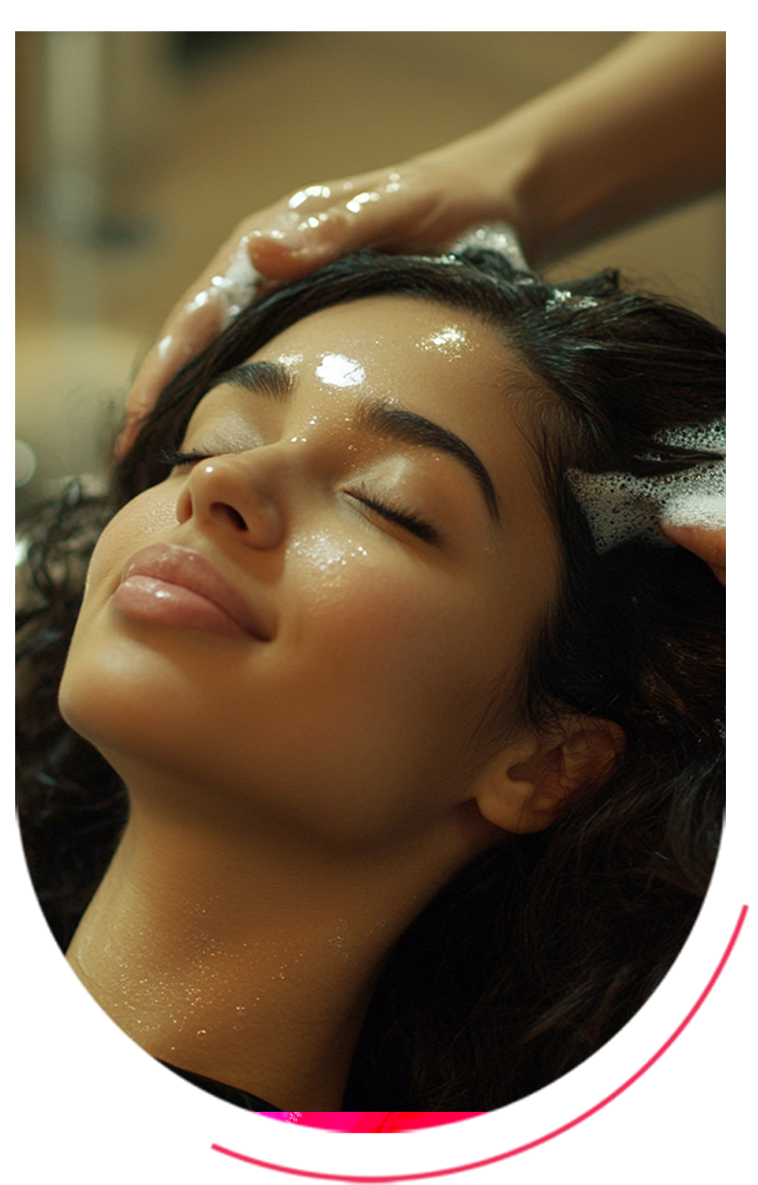 Client receiving a facial mask at Ashtamudi Beauty Salon