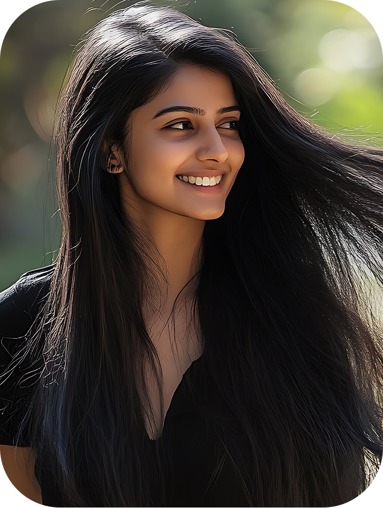 Happy customer with smooth hair